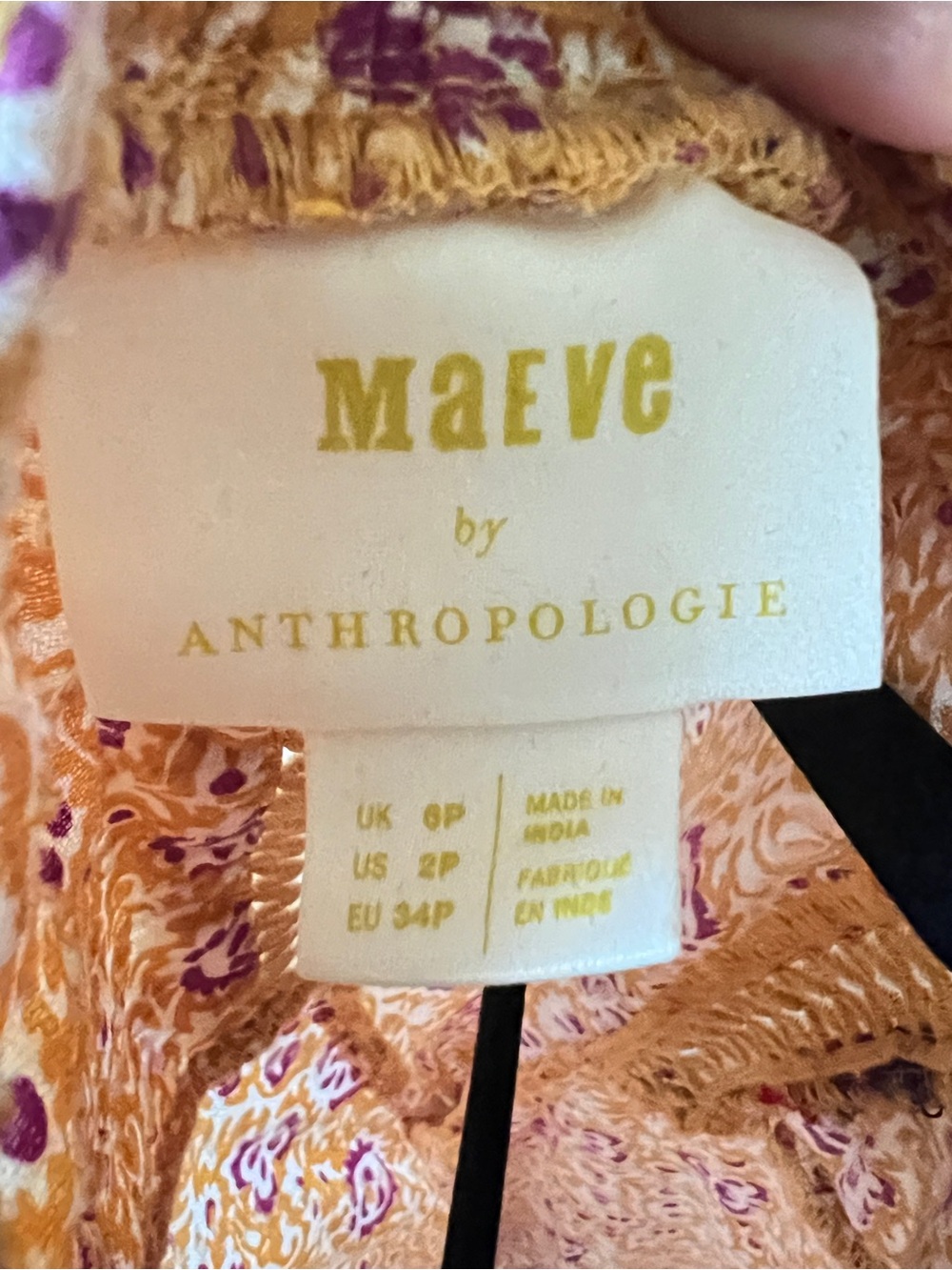 **RARE** Anthropologie Maeve Goldie Embroidered Blouse - Picture 6 of 6